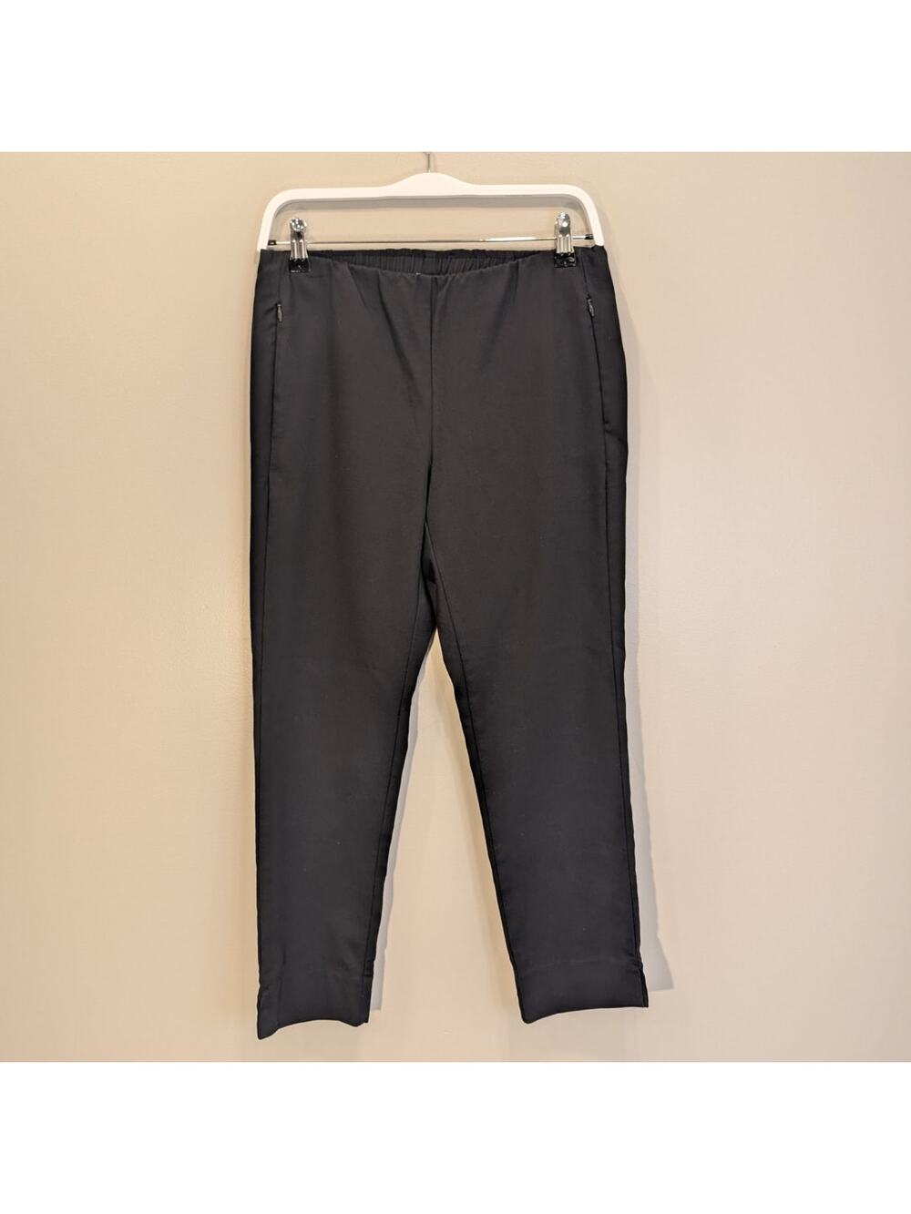 J.Jill Pants Essential Cotton Stretch Zip Pockets Elastic Waist Black - Size 8P